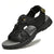 Men's Outdoor Water Sports Leather Sandals with Open Toe Adjustable Straps