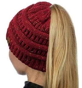 Soft Knit Ponytail Beanie