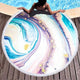 New Marbled Fringed Circular Bathroom Beach Towel