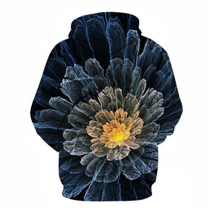 3D Graphic Printed Hoodies Flower