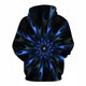 3D Graphic Printed Hoodies Blue Flower
