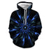 3D Graphic Printed Hoodies Blue Flower