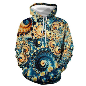 3D Graphic Printed Hoodies Spiral