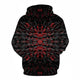 3D Graphic Printed Hoodies Black And Red