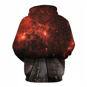 3D Graphic Printed Hoodies Red Star