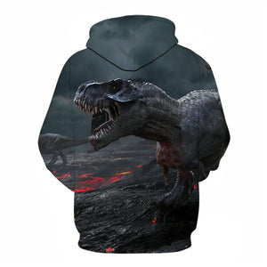 3D Graphic Printed Hoodies Dinosaur