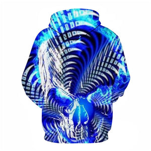 3D Graphic Printed Hoodies Skeleton