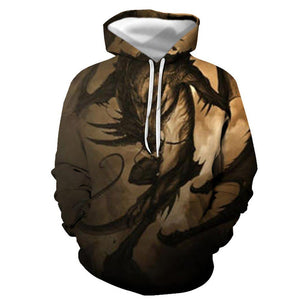 3D Graphic Printed Hoodies Dragon