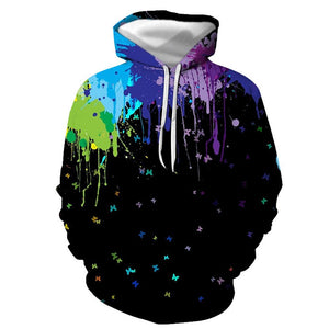 3D Graphic Printed Hoodies Colorful Graffiti