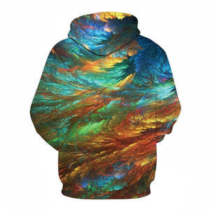 3D Graphic Printed Hoodies Leaf