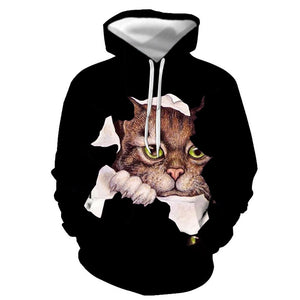 3D Graphic Printed Hoodies Cute Cat