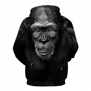 3D Graphic Printed Hoodies Orangutan