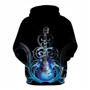 3D Graphic Printed Hoodies Guitar