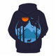 3D Graphic Printed Hoodies Moon