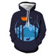 3D Graphic Printed Hoodies Moon