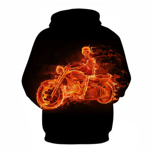 3D Graphic Printed Hoodies Motorcycle
