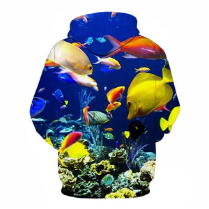 3D Graphic Printed Hoodies Fish