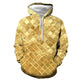 3D Graphic Printed Hoodies Gold Square