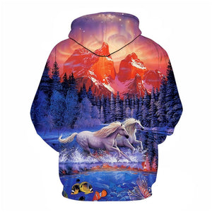 3D Graphic Printed Hoodies Horse