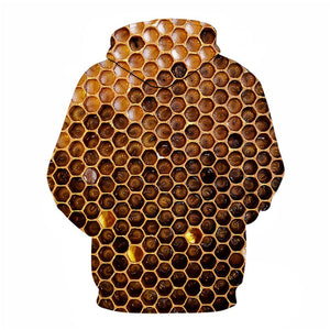 3D Graphic Printed Hoodies Honeycomb