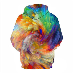 3D Graphic Printed Hoodies Colorful Lines