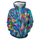 3D Graphic Printed Hoodies Colorful Lines