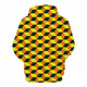 3D Graphic Printed Hoodies Yellow Polygon