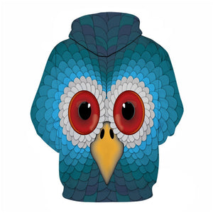 3D Graphic Printed Hoodies Cute Owl