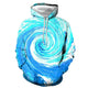 3D Graphic Printed Hoodies Blue Whirlpool