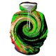 3D Graphic Printed Hoodies Green Whirlpool