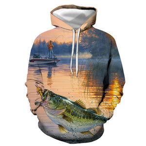 3D Graphic Printed Hoodies Fishing