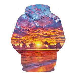 3D Graphic Printed Hoodies Sunset