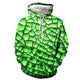 3D Graphic Printed Hoodies Green Earth