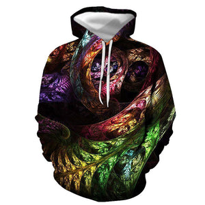 3D Graphic Printed Hoodies Glowing