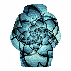 3D Graphic Printed Hoodies Lotus Illusion