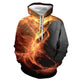 3D Graphic Printed Hoodies Fireworks