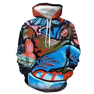 3D Graphic Printed Hoodies Abstract Painting