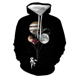 3D Graphic Printed Hoodies Astronaut