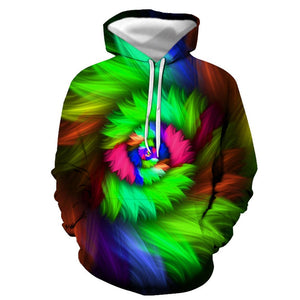 3D Graphic Printed Hoodies Color Vortex