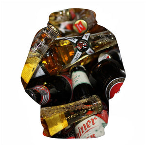 3D Graphic Printed Hoodies Beer