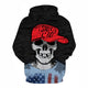 3D Graphic Printed Hoodies Skull With A Hat