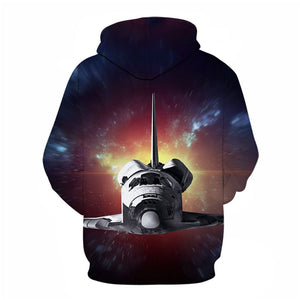 3D Graphic Printed Hoodies Shuttle