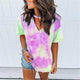 Hollow Out Tie Dye Tops Tee